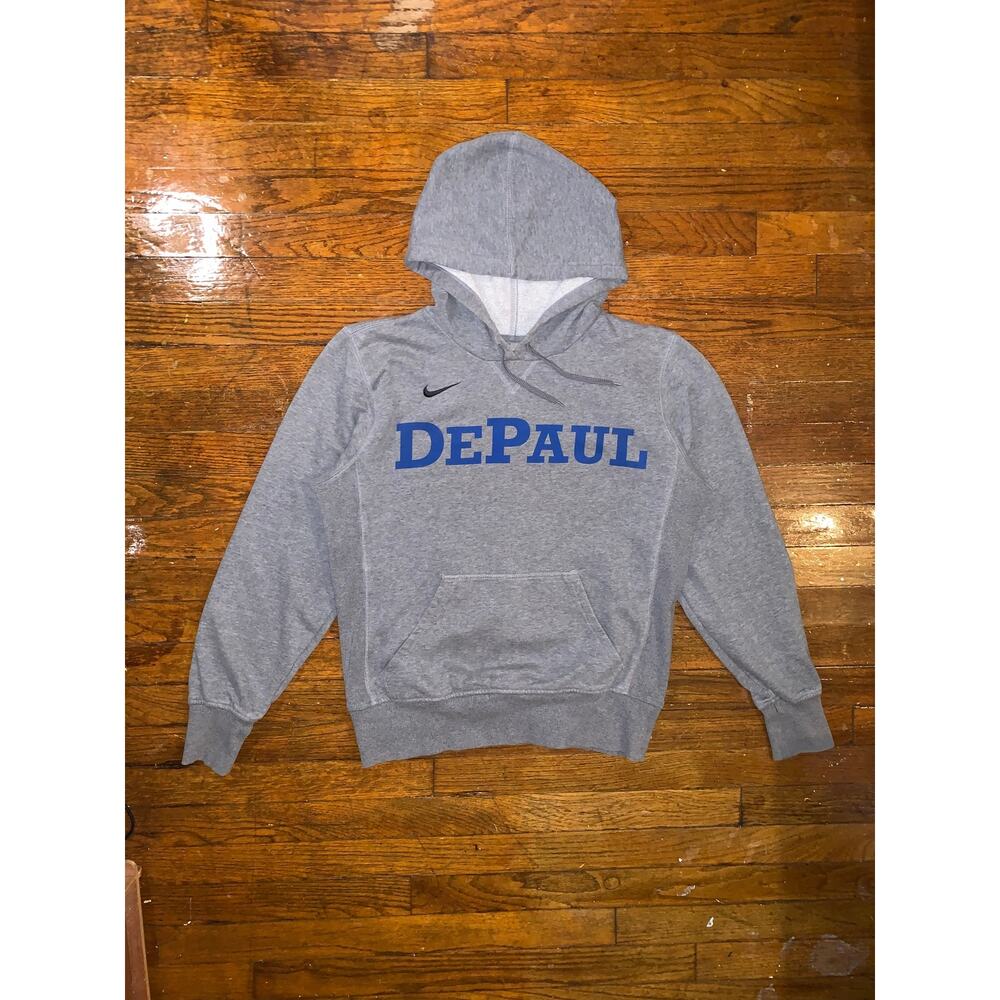 Nike Team DePaul Blue Demons Hoodie Mens Medium Gray NCAA Dri Fit Pullover